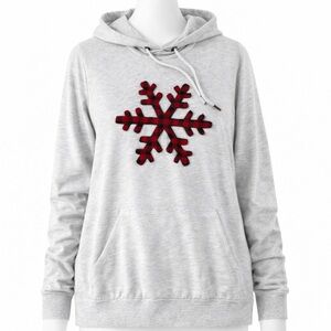 Maurices Gray Hoodie w/ Buffalo Plaid Snowflake | Women’s 2X